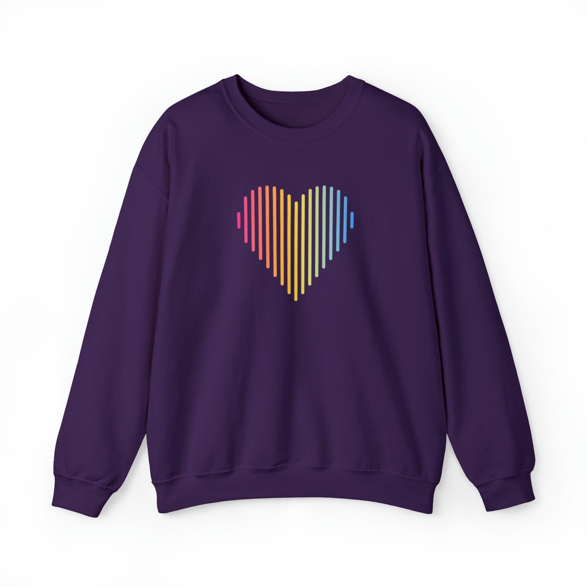 Pansexual Heart Lines Sweater: Pride Gradient Sweatshirt