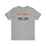 South Carolina Pride Flag Tee: Rainbow LGBTQ+ State Silhouette Distressed Shirt