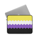 Nonbinary Pride Flag Laptop Sleeve: Wavey Print Protective Case