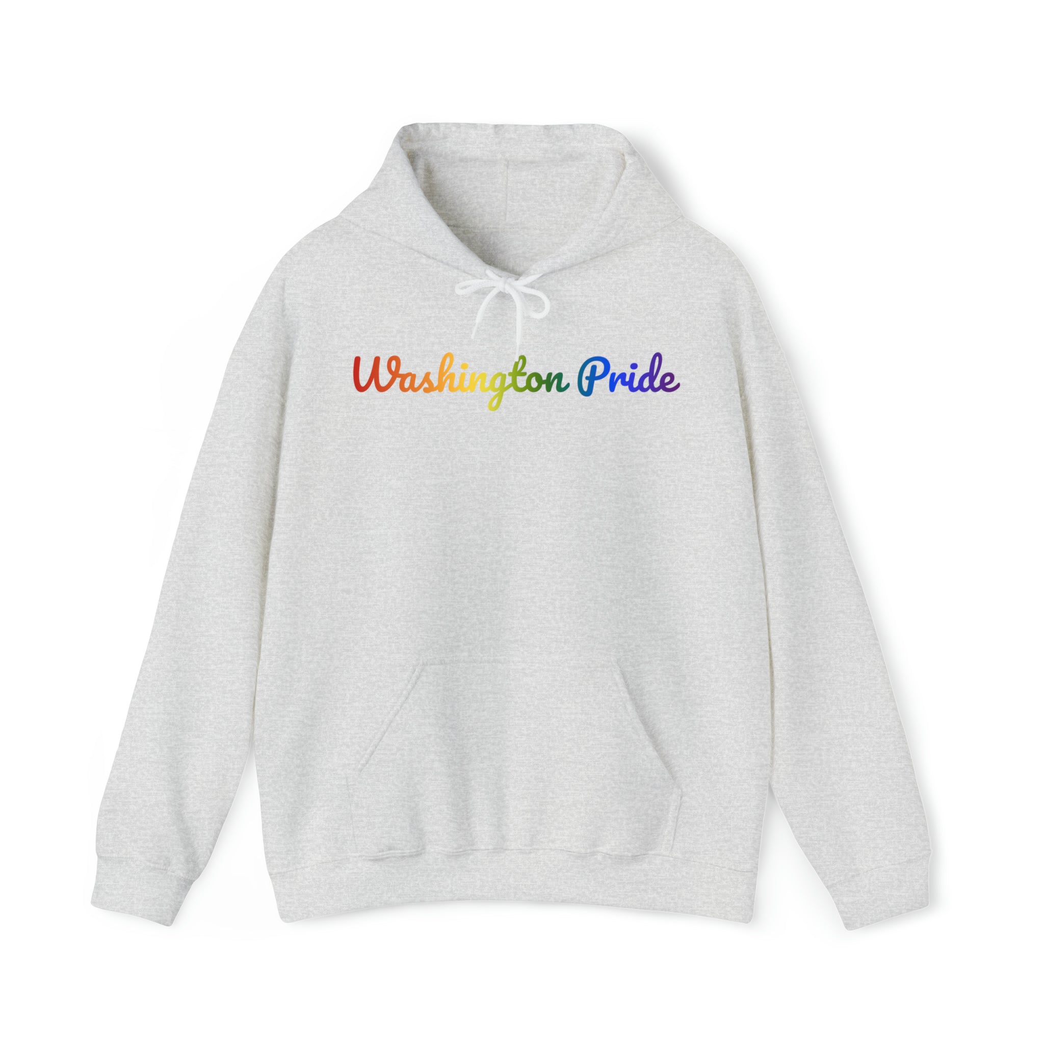 Washington Pride Hoodie: Flowing Cursive Design with LGBTQ+ Gradient