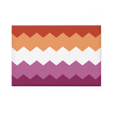 Lesbian Pride Flag Magnet: Wavey Rectangle Button for Fridge