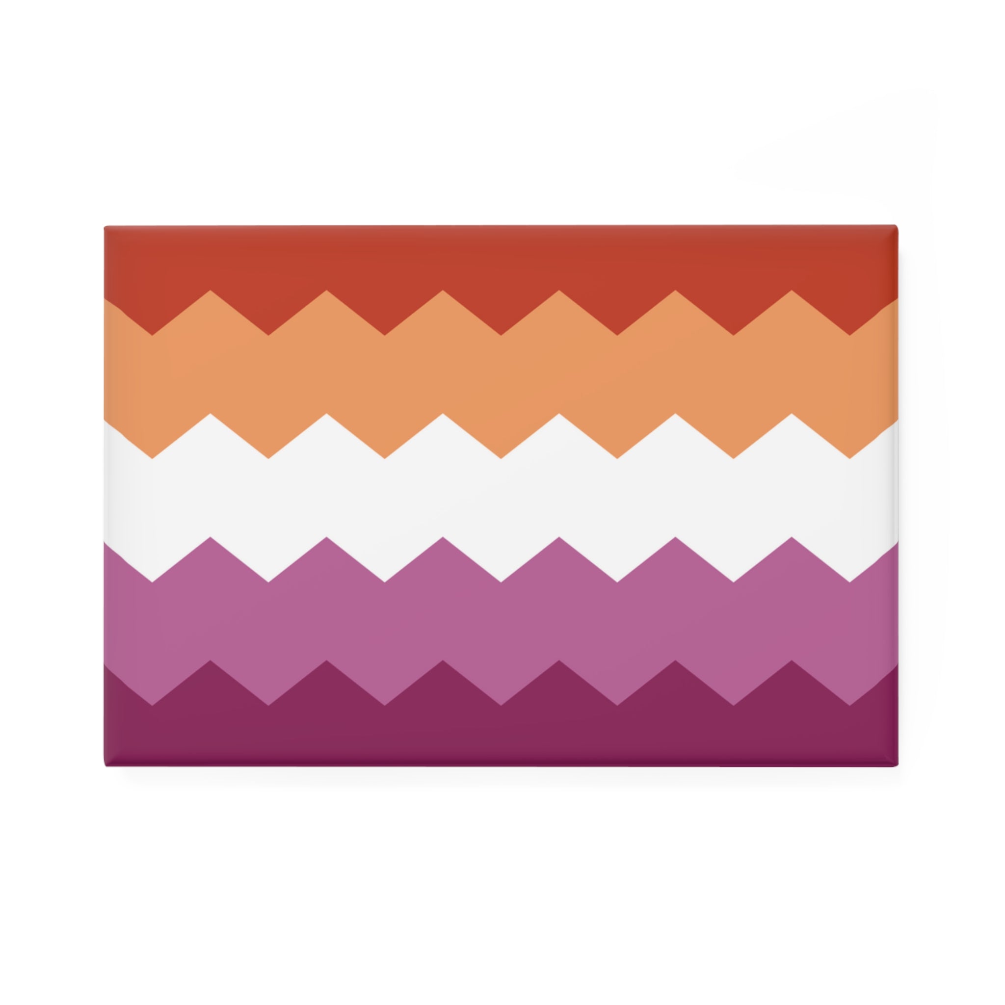Lesbian Pride Flag Magnet: Wavey Rectangle Button for Fridge