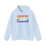 Kentucky Pride Flag Hoodie: Rainbow LGBTQ+ State Silhouette Distressed Hooded Sweatshirt