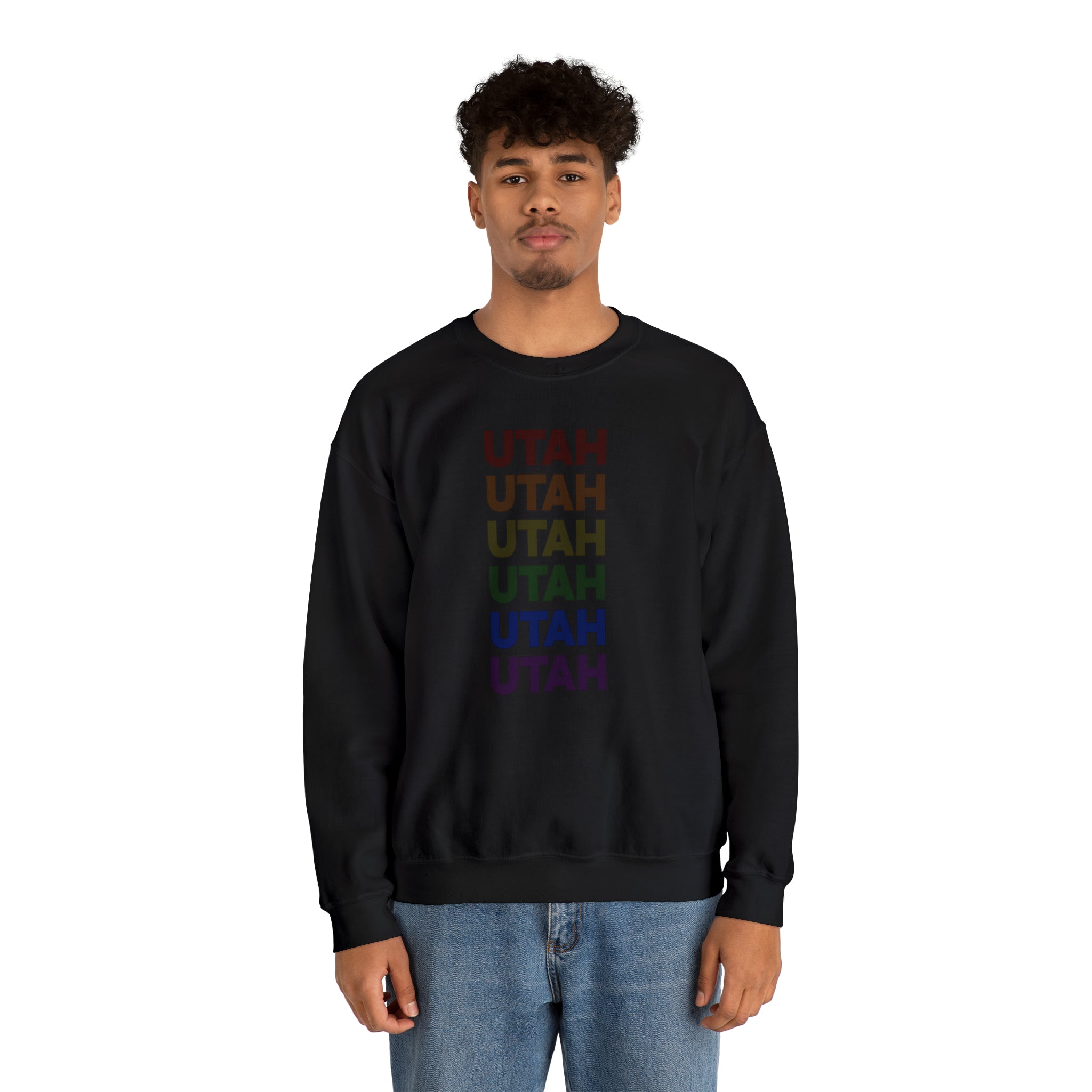 Utah LGBTQ+ Pride Flag, Faded Black Sweater