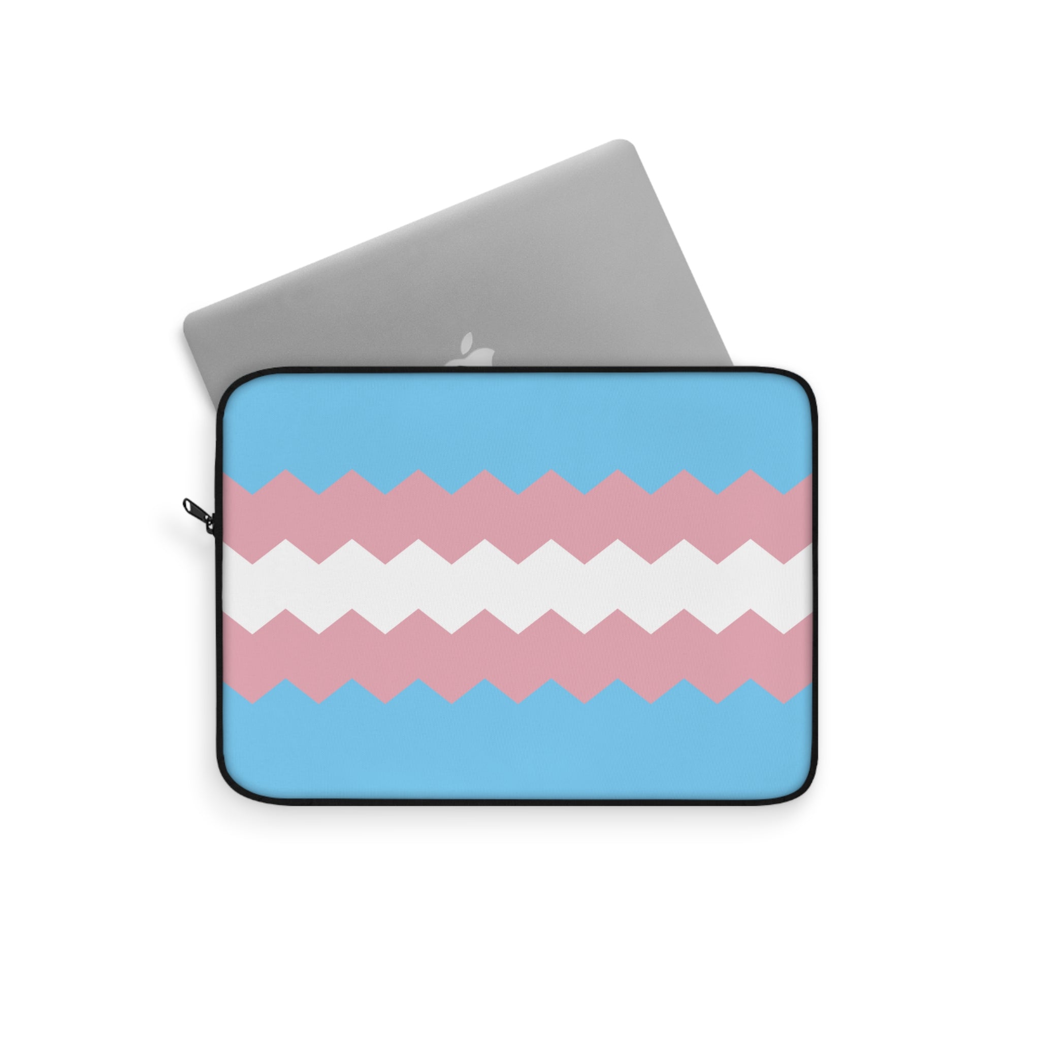 Transgender Pride Flag Laptop Sleeve: Wavey Print Protective Case