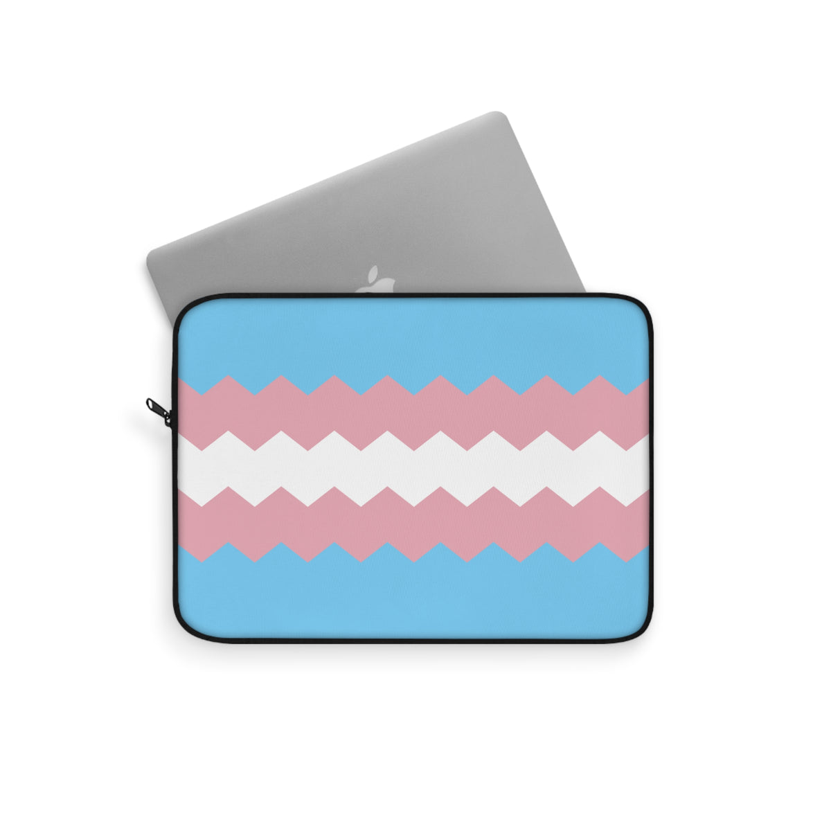 Transgender Pride Flag Laptop Sleeve: Wavey Print Protective Case
