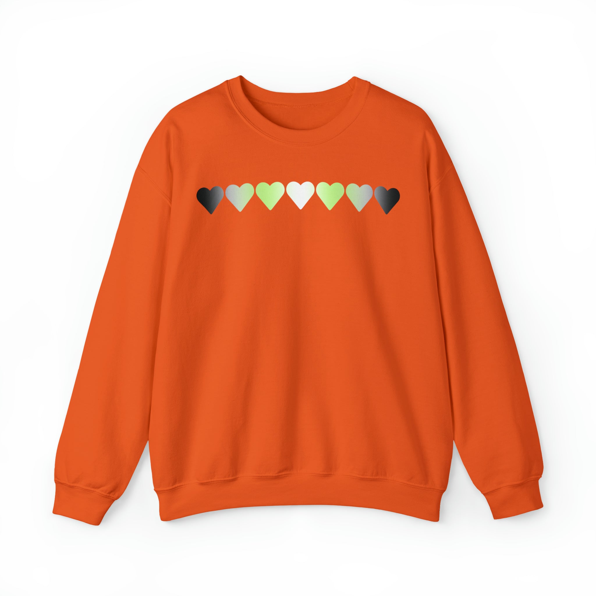 Agender Flag Hearts Sweatshirt: Pride LGBTQ+ Gradient Design