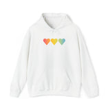 Pansexual Flag Hearts Hoodie: Pride LGBTQ+ Gradient Design