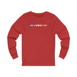 Queer Flag Hearts Long Sleeve Tee: Pride LGBTQ+ Gradient Design