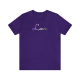 Genderqueer Love Script Tee: Subtly Elegant Pride T-Shirt