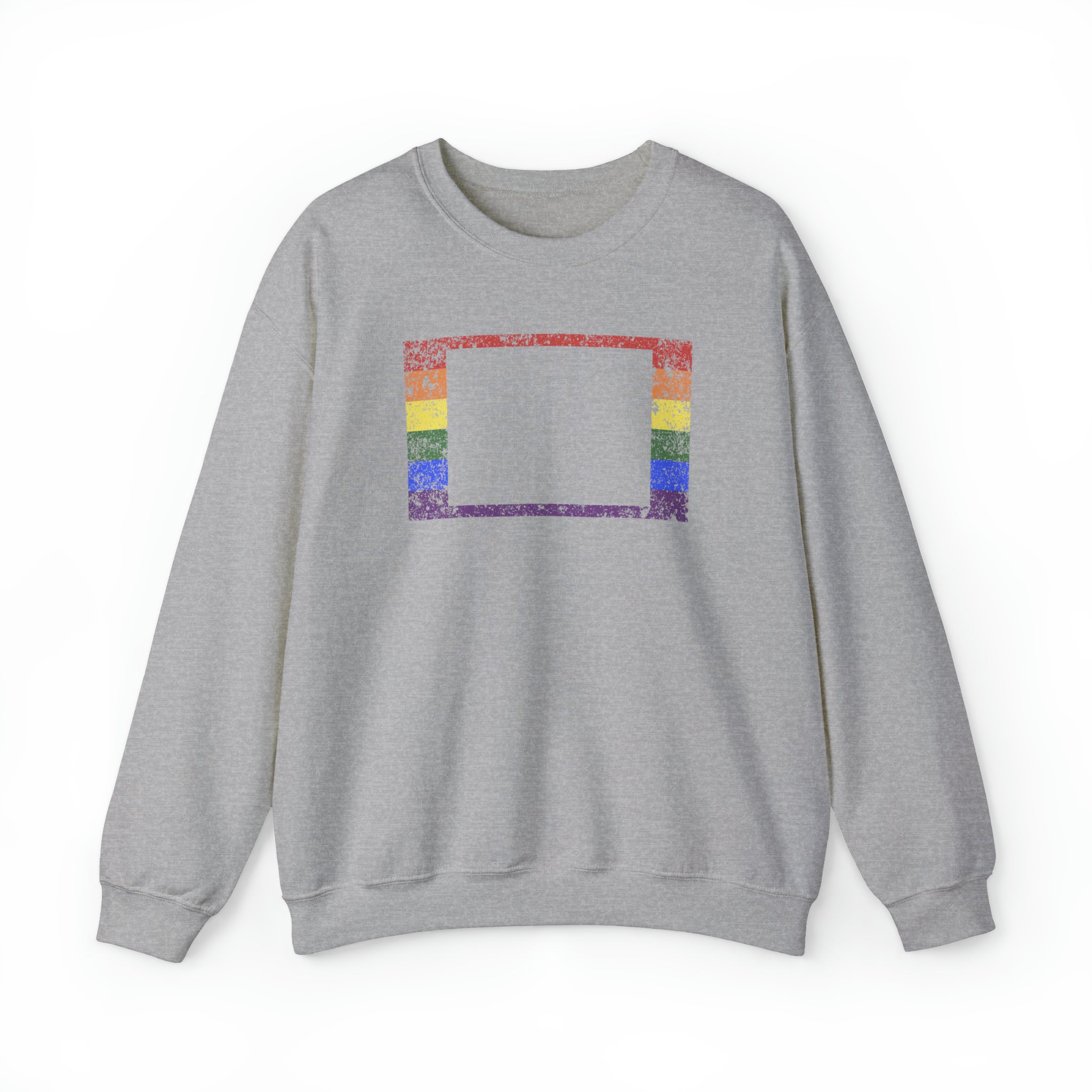 Colorado Pride Flag Sweater: Rainbow LGBTQ+ State Silhouette Distressed Sweatshirt