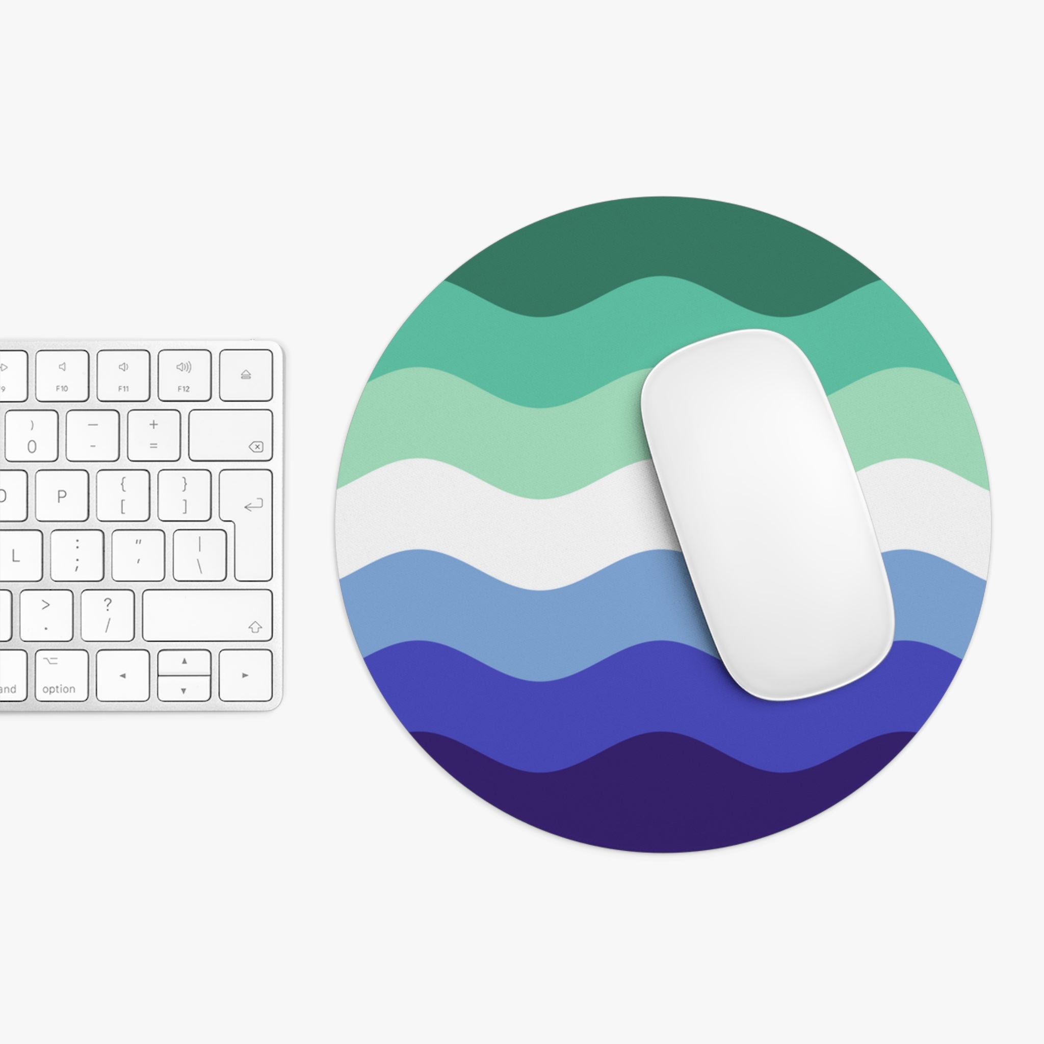 Gay Pride Flag Ripple Mousepad: Wavey Design for Desk