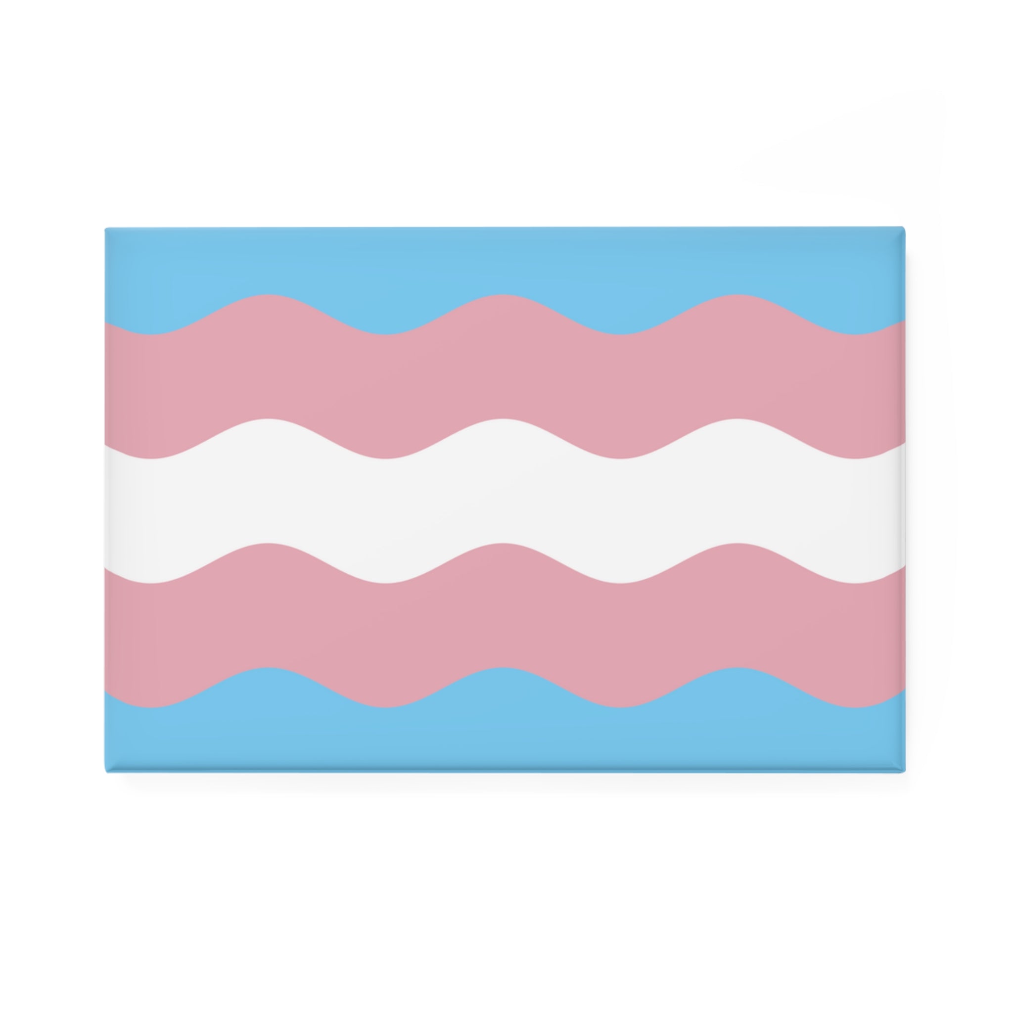 Transgender Pride Flag Magnet: Ripple Rectangle Button for Fridge