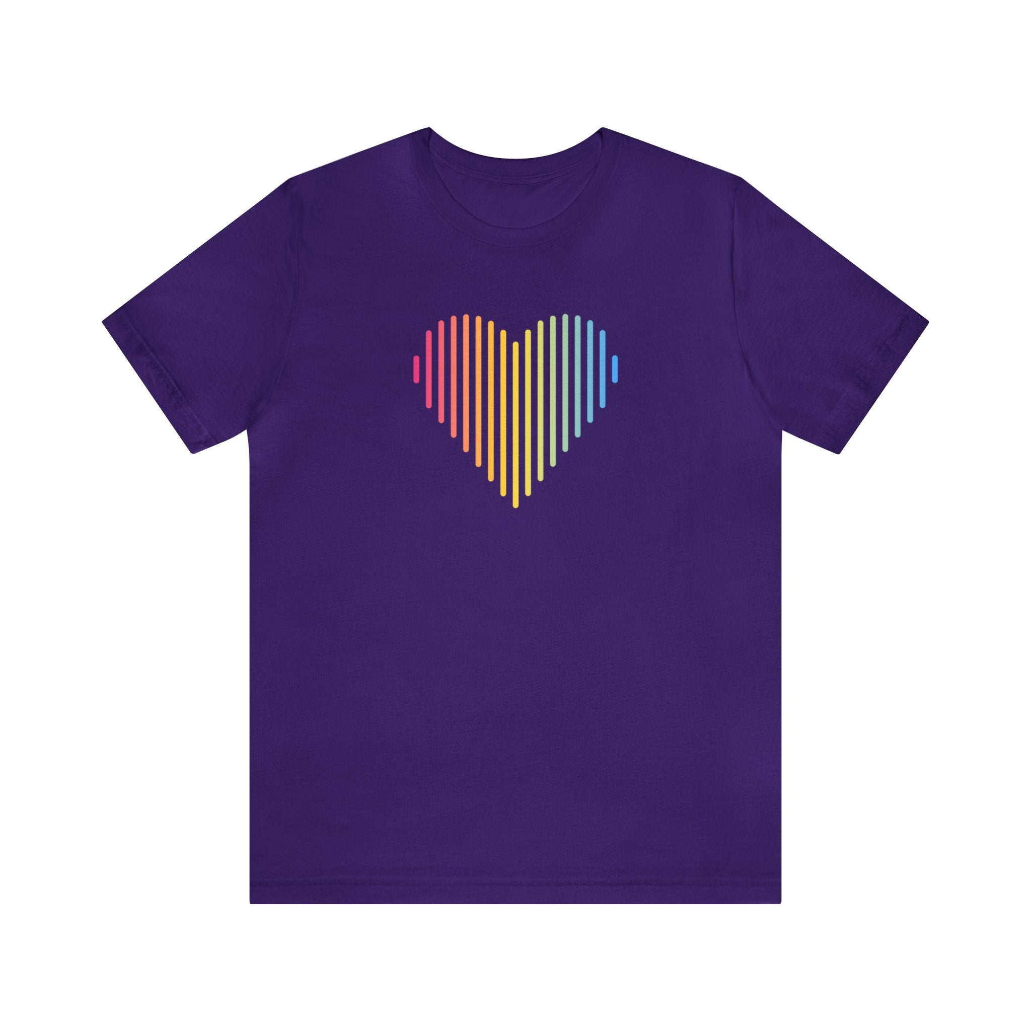 Pansexual Heart Lines T-Shirt: Pride Gradient Tee