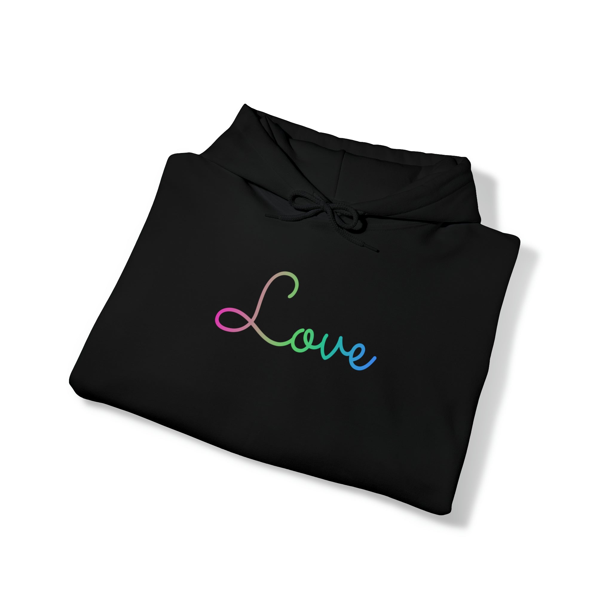 Polysexual Love Script Hoodie: Subtly Elegant Pride Sweatshirt