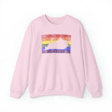Kentucky Pride Flag Sweater: Rainbow LGBTQ+ State Silhouette Distressed Sweatshirt