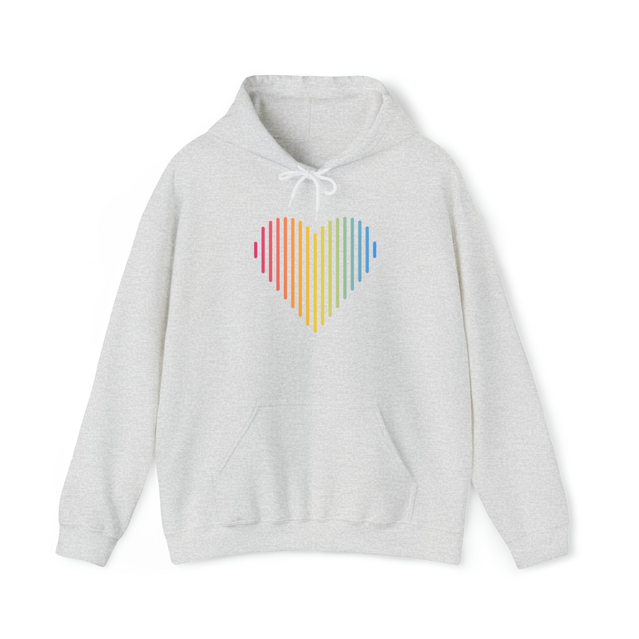 Pansexual Heart Lines Hoodie: Pride Gradient Sweater