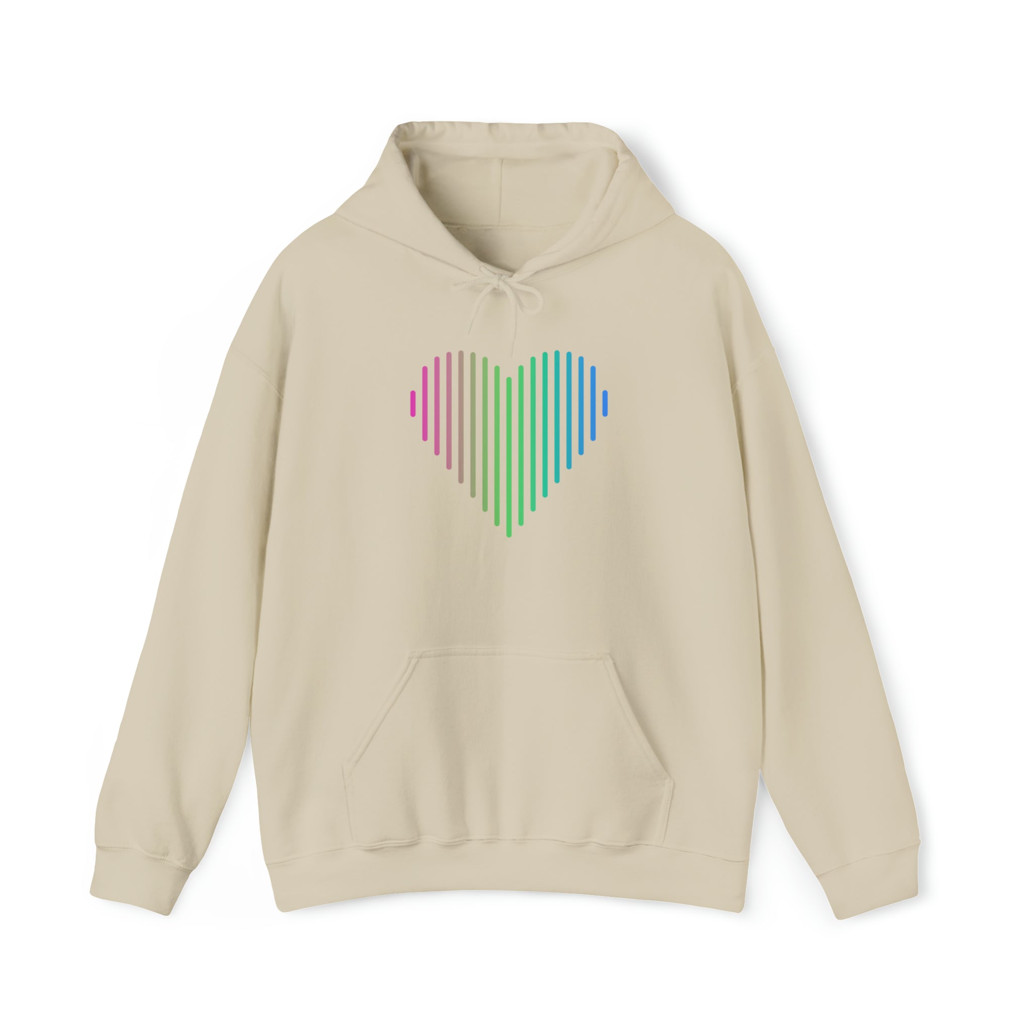 Polysexual Heart Lines Hoodie: Pride Gradient Sweater