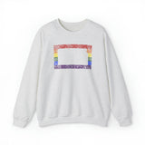Kansas Pride Flag Sweater: Rainbow LGBTQ+ State Silhouette Distressed Sweatshirt