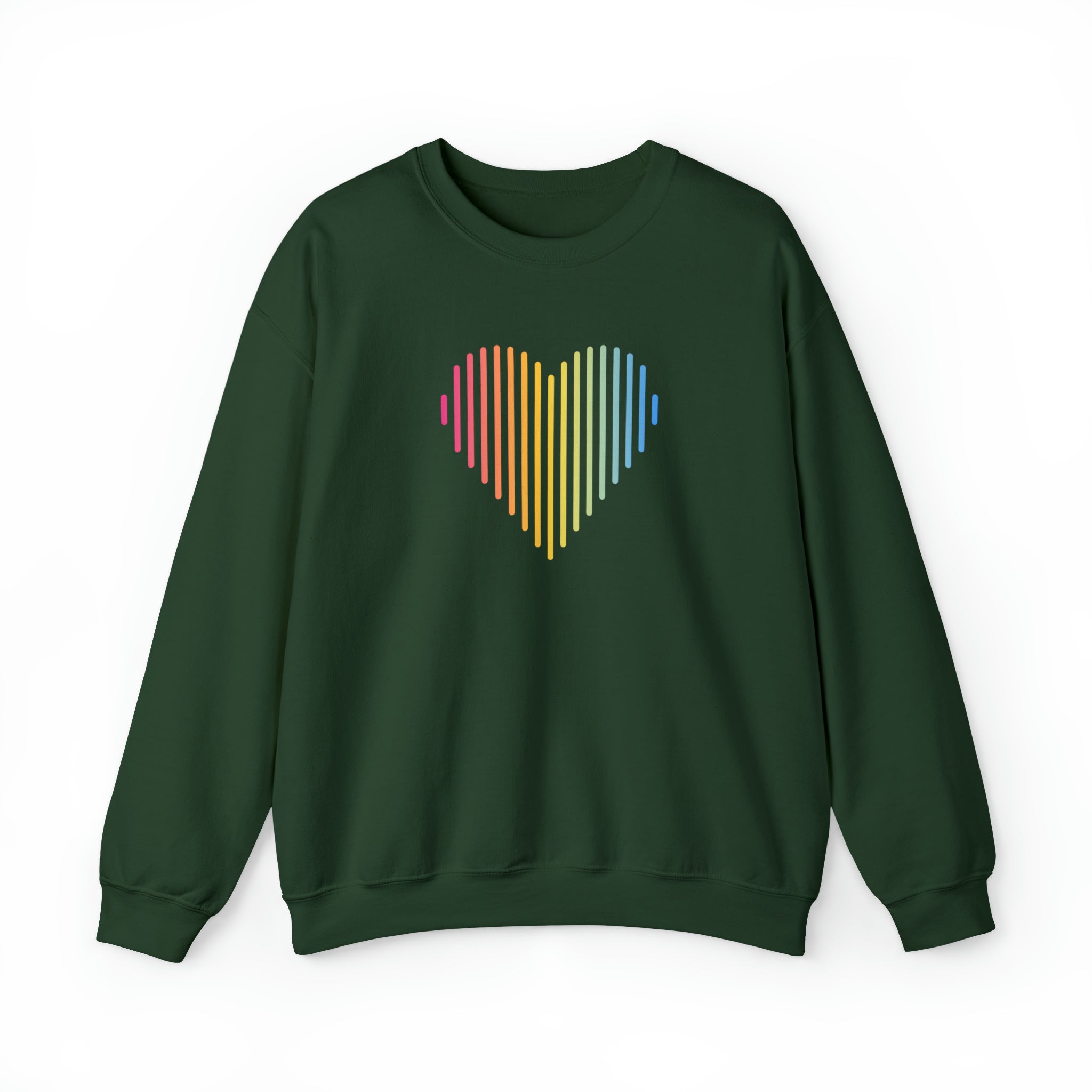 Pansexual Heart Lines Sweater: Pride Gradient Sweatshirt