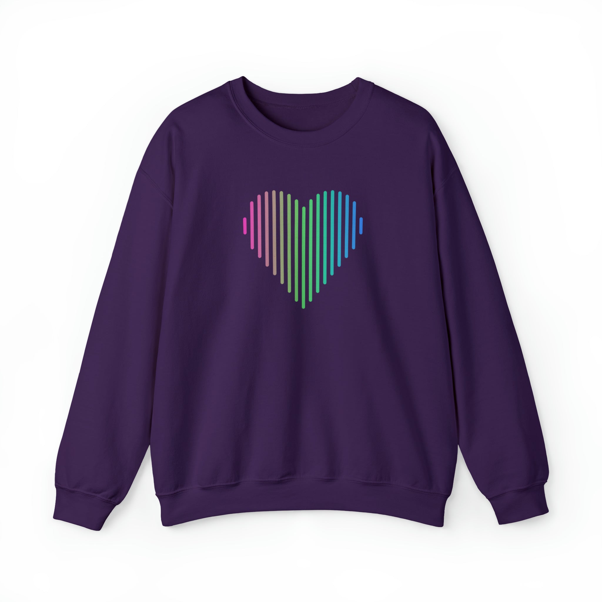 Polysexual Heart Lines Sweater: Pride Gradient Sweatshirt