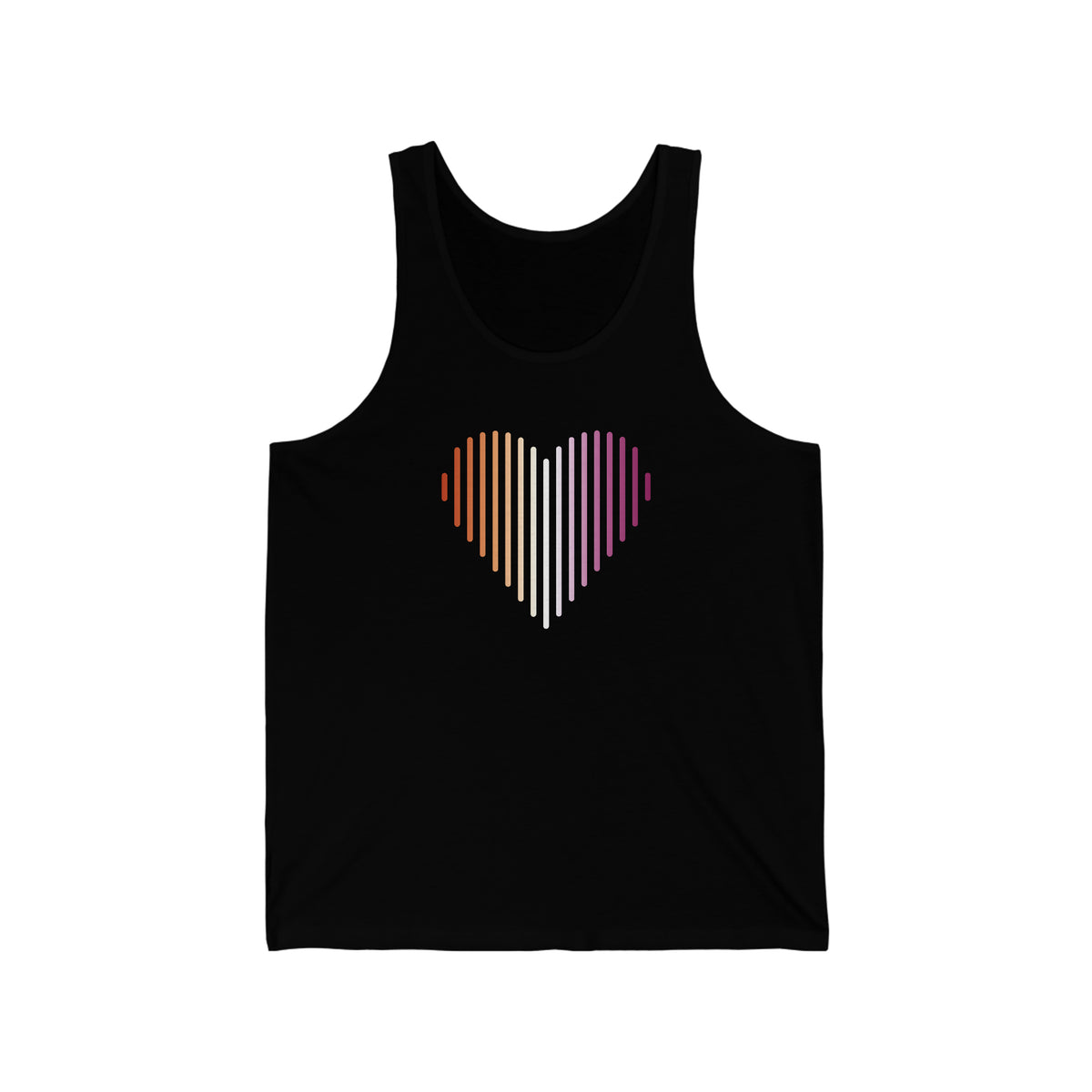 Lesbian Heart Lines Tank-Top: Pride Gradient Tank