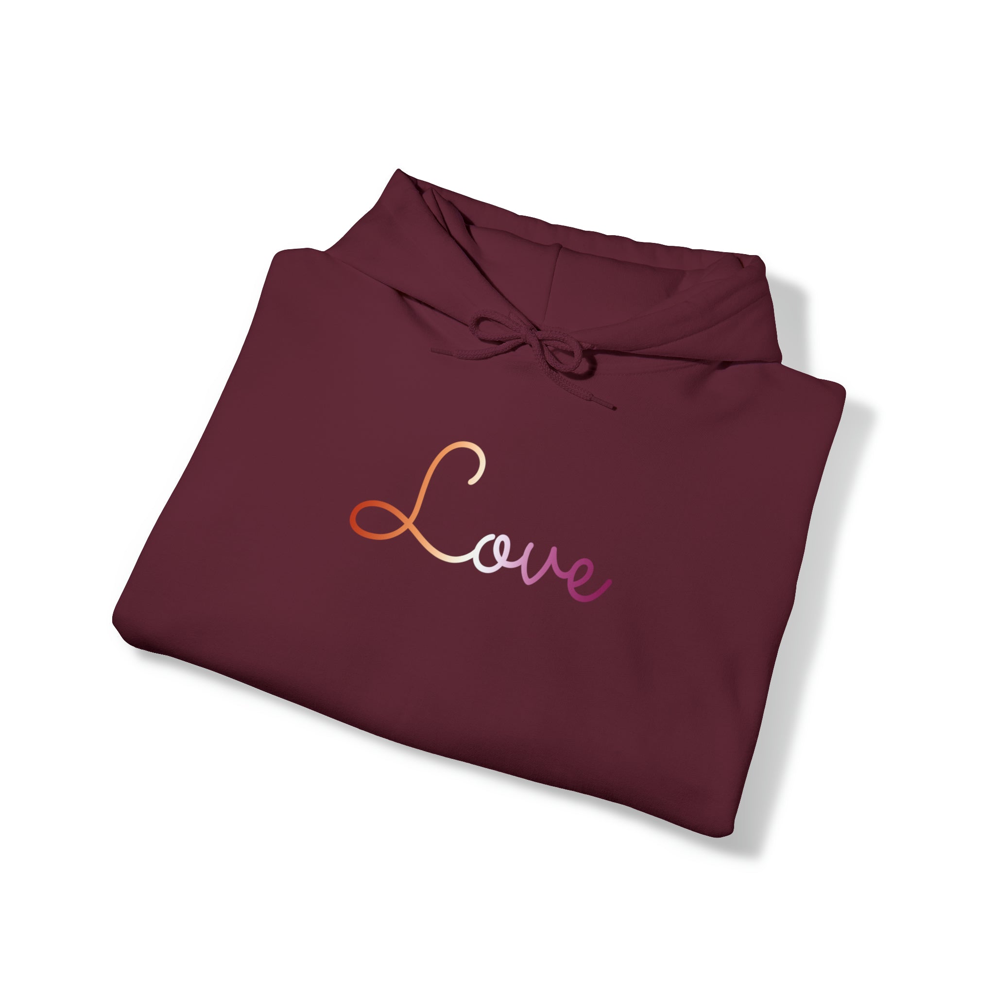 Lesbian Love Script Hoodie: Subtly Elegant Pride Sweatshirt
