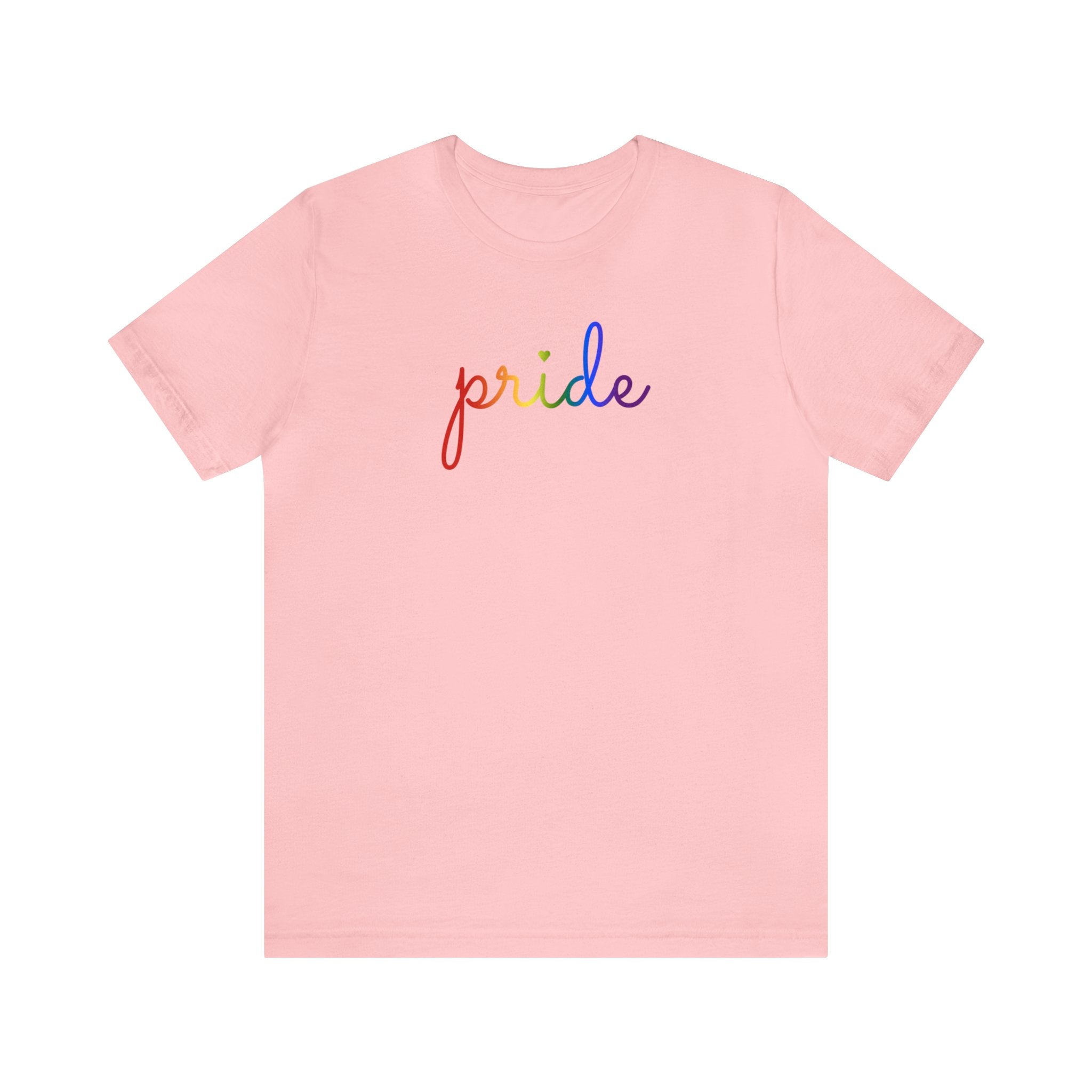 Pride T-Shirt: Flowing Cursive 'Pride' in Gradient Hues