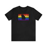 Georgia Pride Flag Tee: Rainbow LGBTQ+ State Silhouette Distressed Shirt