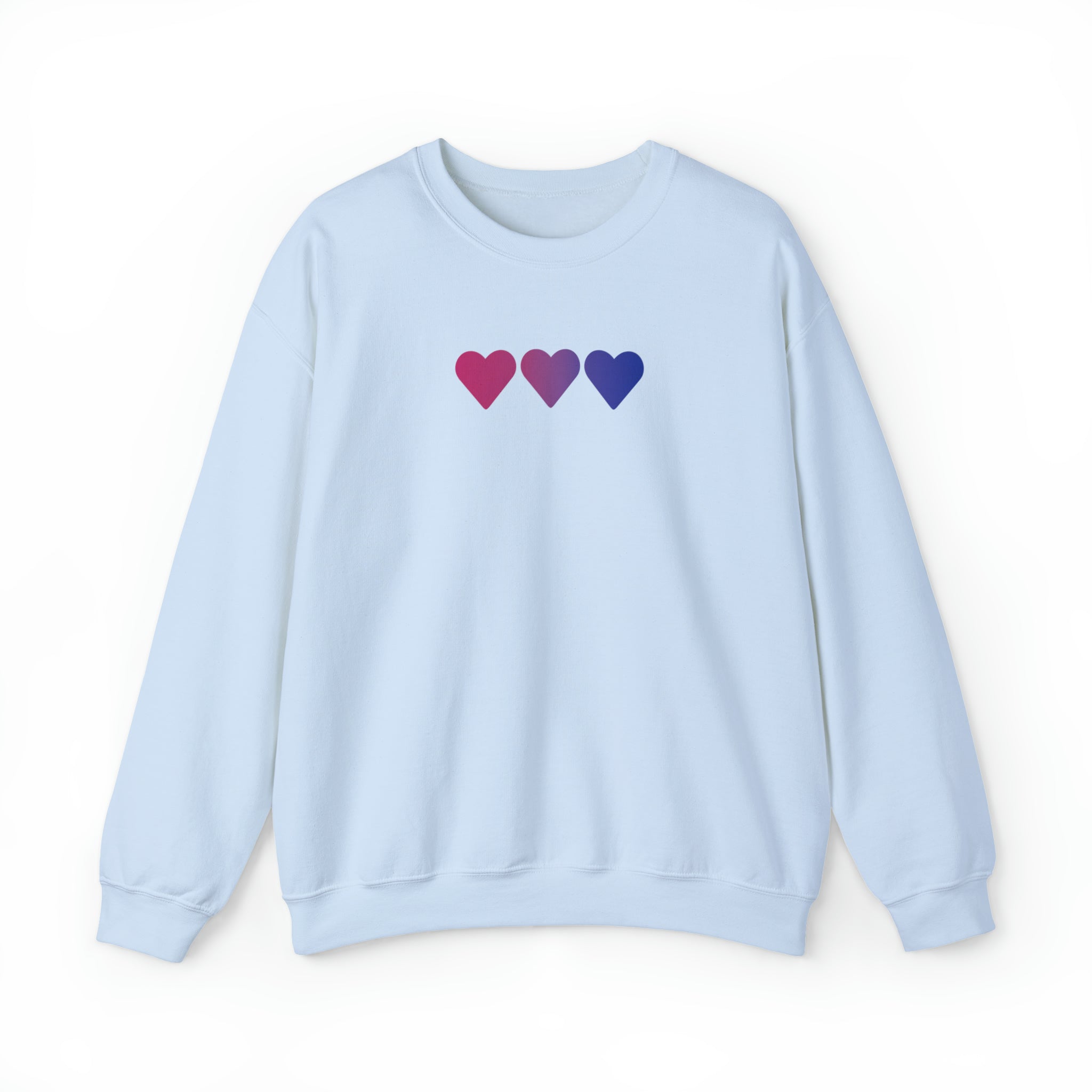 Bisexual Flag Hearts Sweatshirt: Pride LGBTQ+ Gradient Design