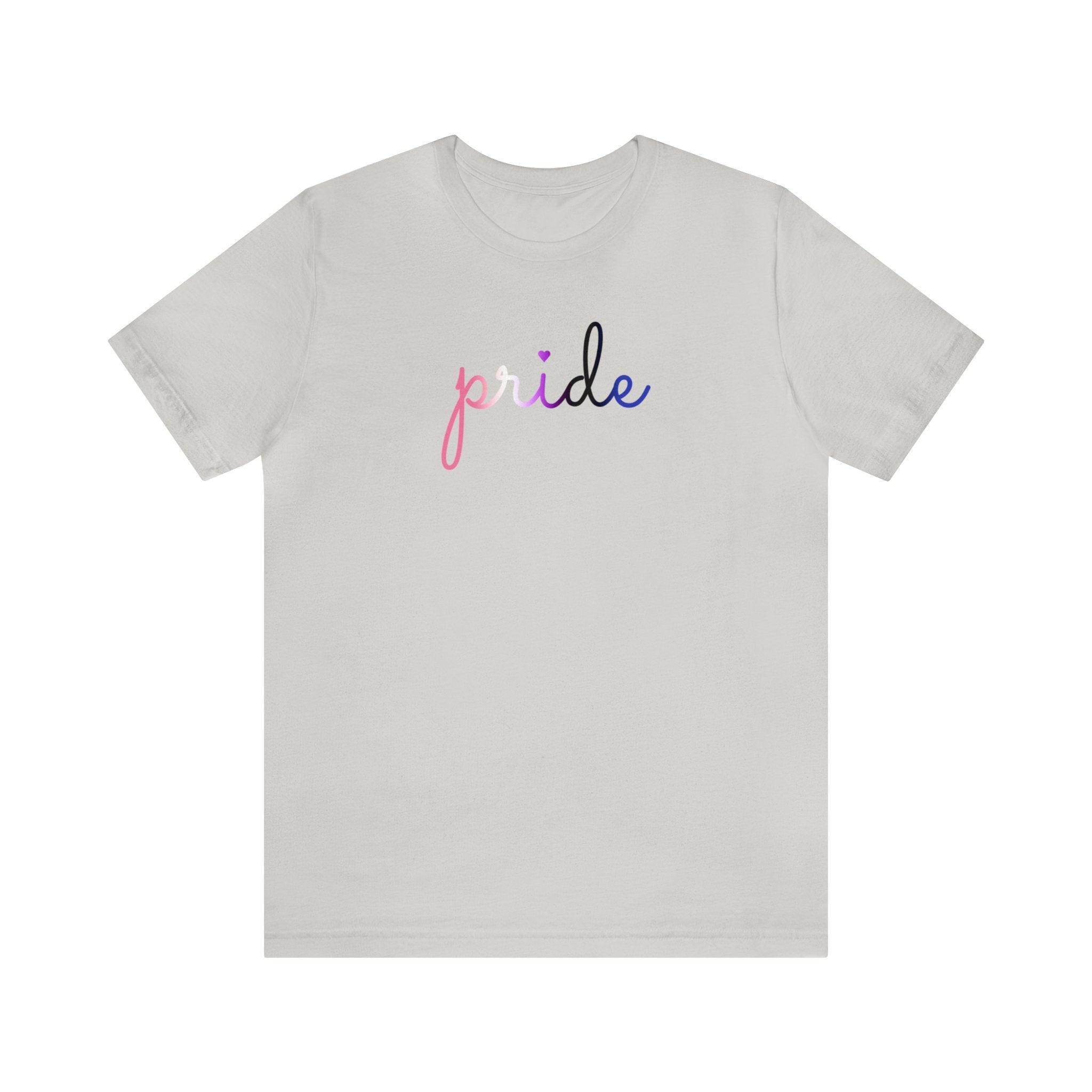 Genderfluid Pride T-Shirt: Flowing Cursive 'Pride' in Gradient Hues