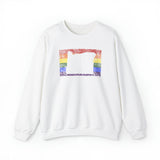 Oregon Pride Flag Sweater: Rainbow LGBTQ+ State Silhouette Distressed Sweatshirt