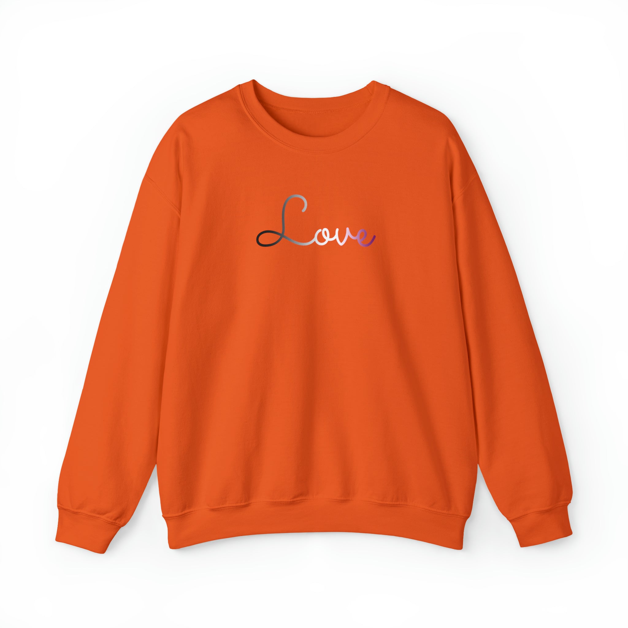 Asexual Love Script Sweatshirt: Subtly Elegant Pride Sweater