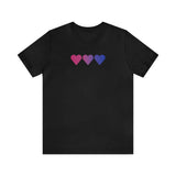 Bisexual Flag Hearts T-Shirt: Pride LGBTQ+ Gradient Design