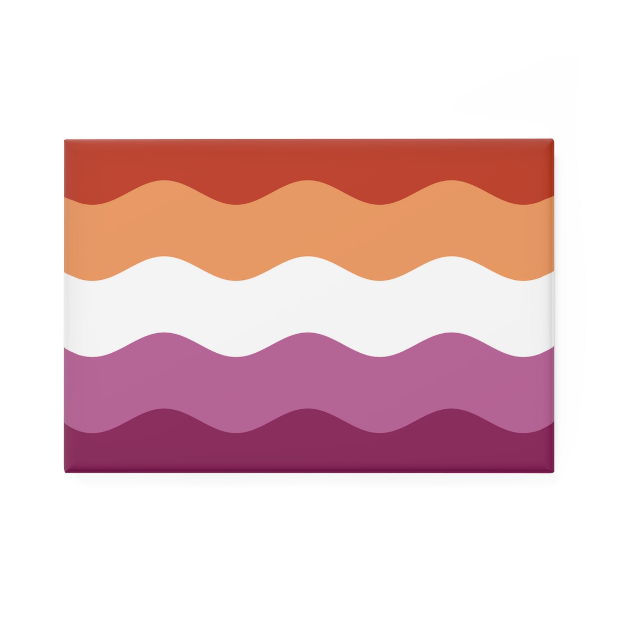 Lesbian Pride Flag Magnet: Ripple Rectangle Button for Fridge