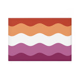 Lesbian Pride Flag Magnet: Ripple Rectangle Button for Fridge