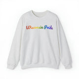 Wisconsin Pride Sweatshirt: Flowing Cursive Design with LGBTQ+ Gradient