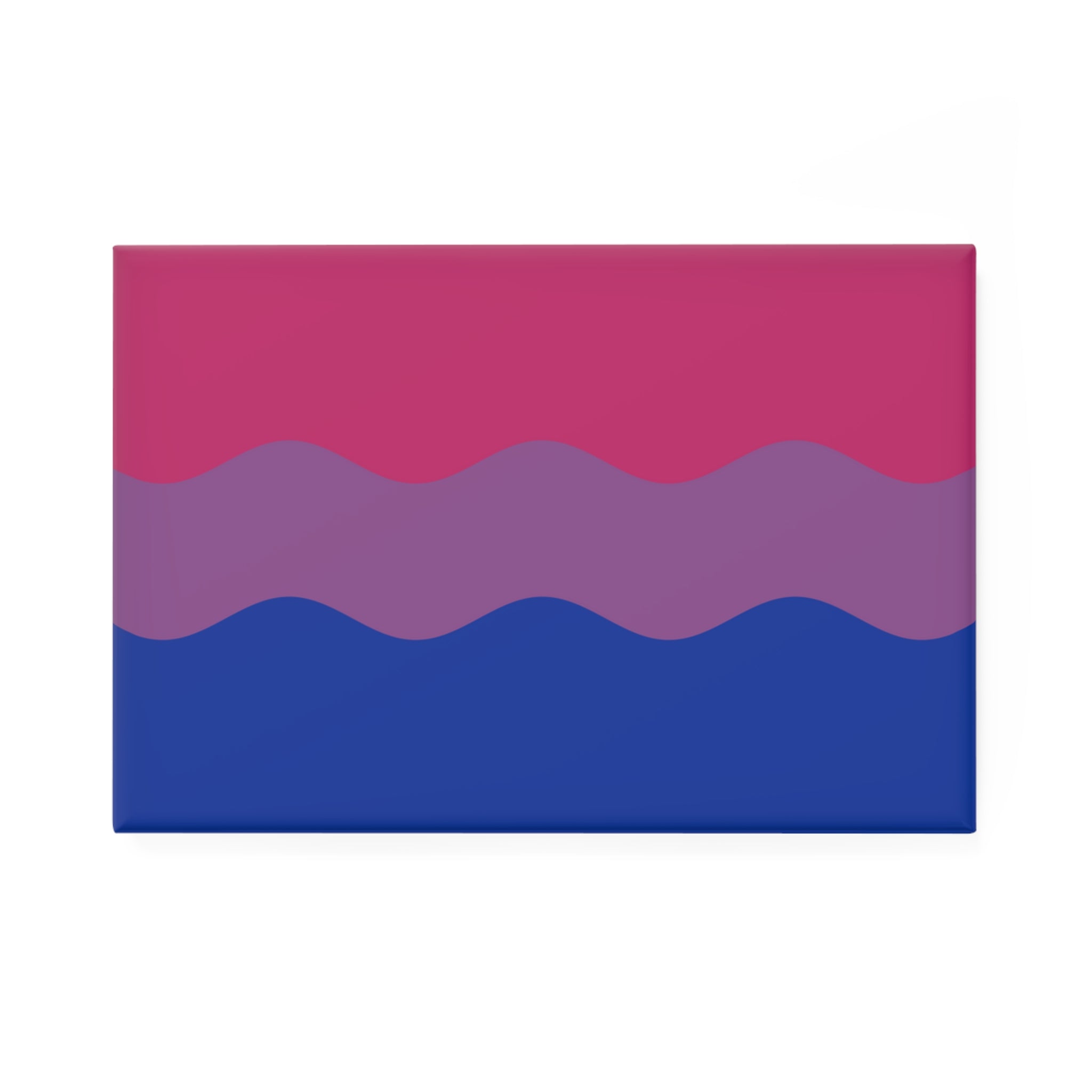 Bisexual Pride Flag Magnet: Ripple Rectangle Button for Fridge