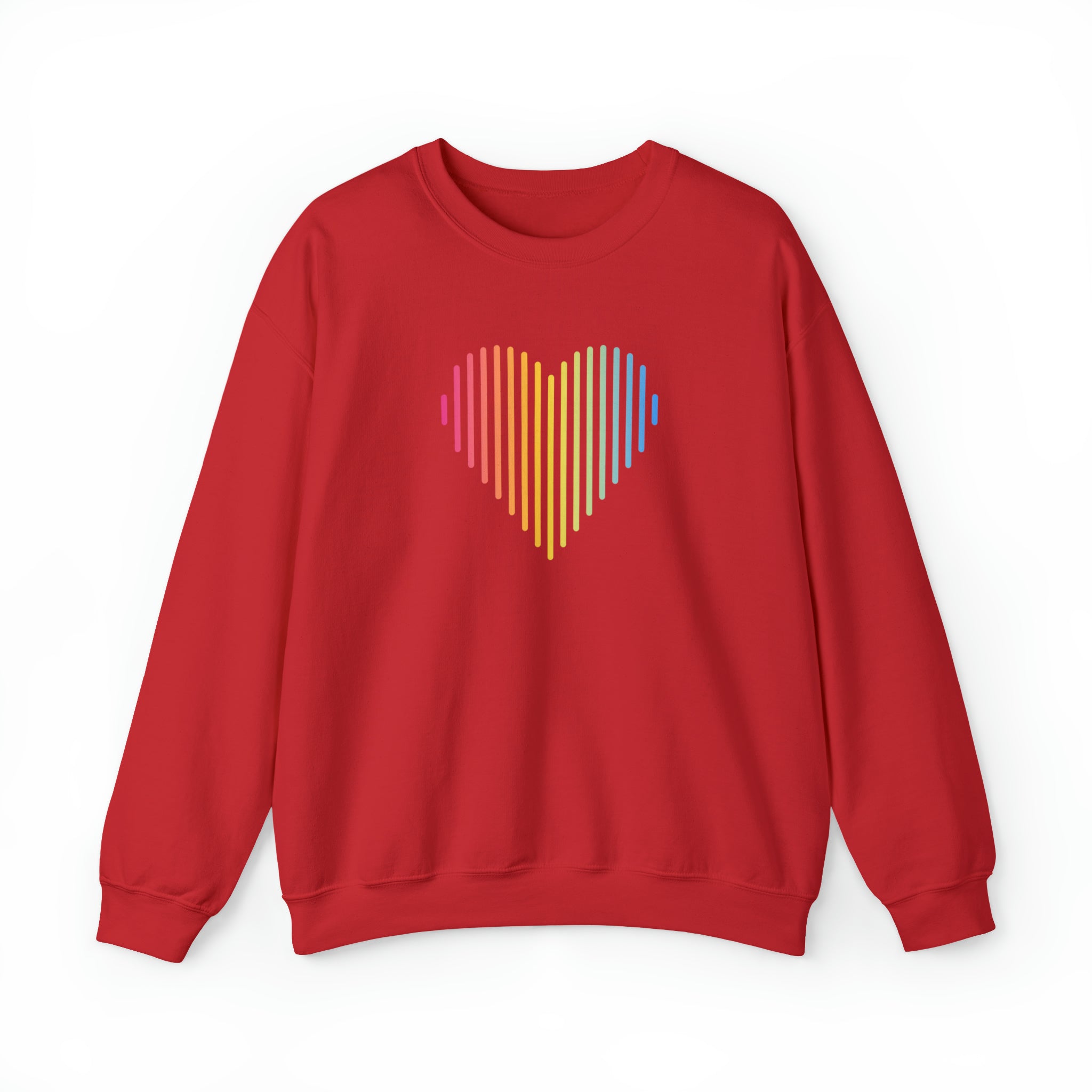 Pansexual Heart Lines Sweater: Pride Gradient Sweatshirt