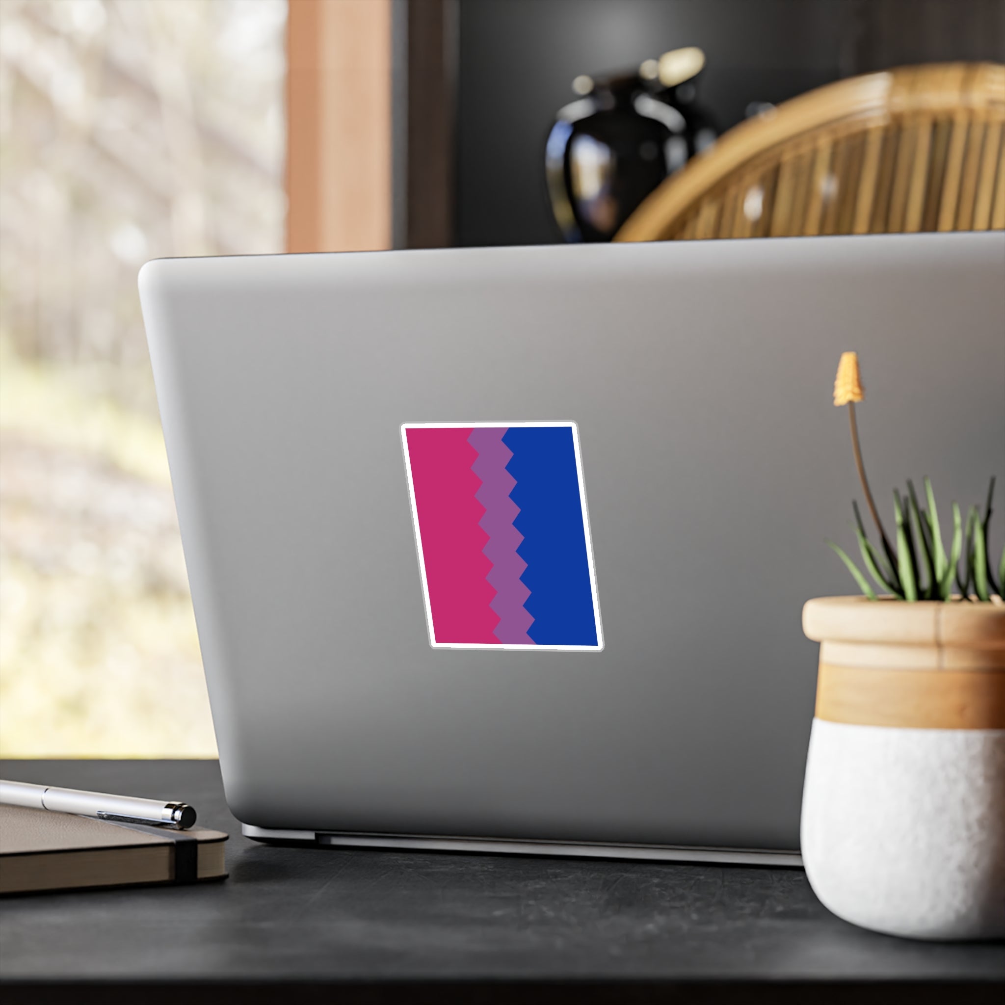 Bisexual Flag Wavey Decal: Sharp Pride Sticker