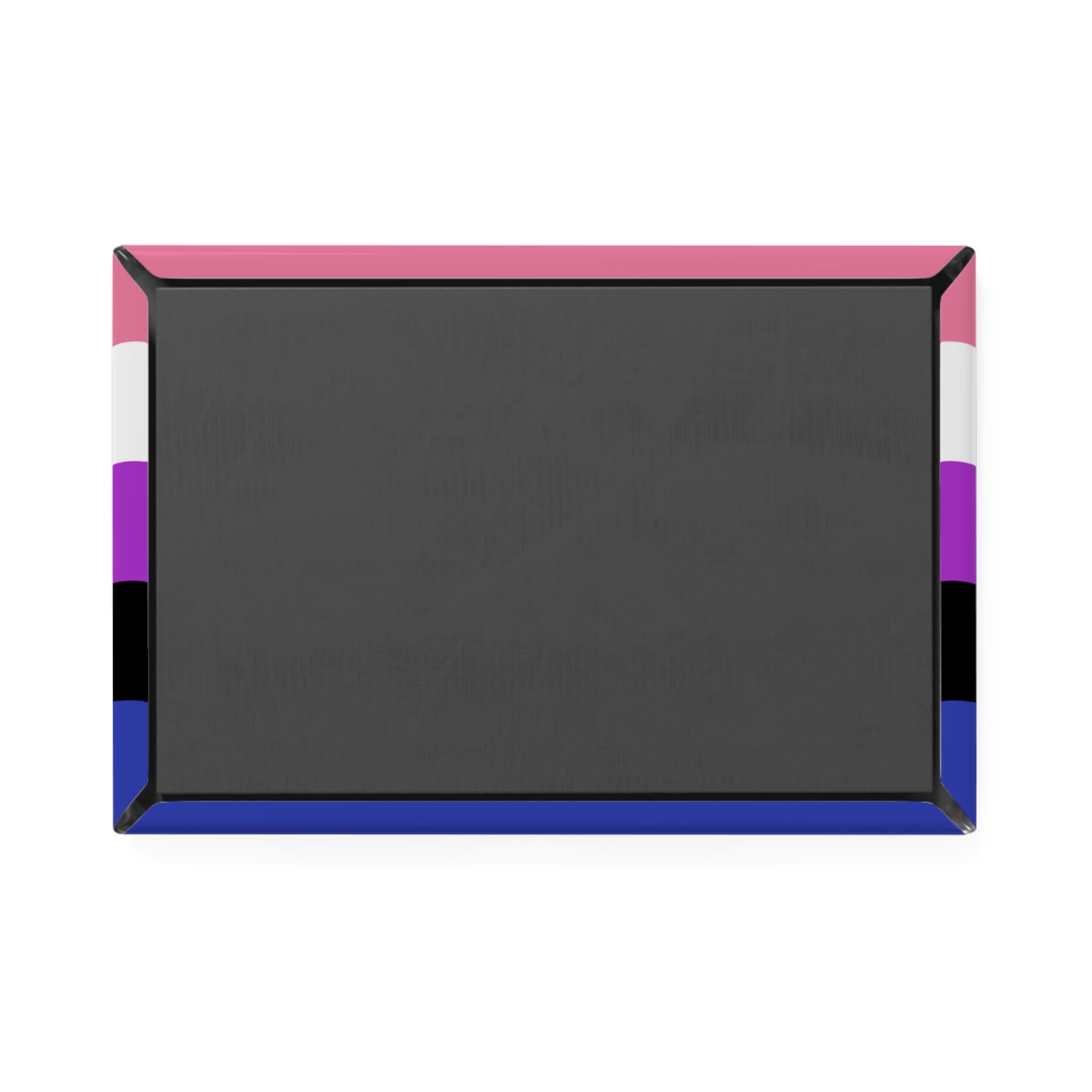 Genderfluid Pride Flag Magnet: Ripple Rectangle Button for Fridge