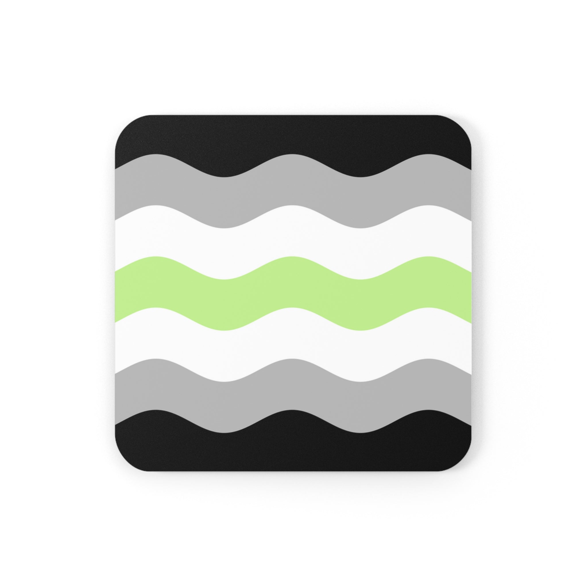 Agender Flag Coaster Set: 4 Corkwood Ripple Drink Coasters