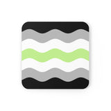 Agender Flag Coaster Set: 4 Corkwood Ripple Drink Coasters