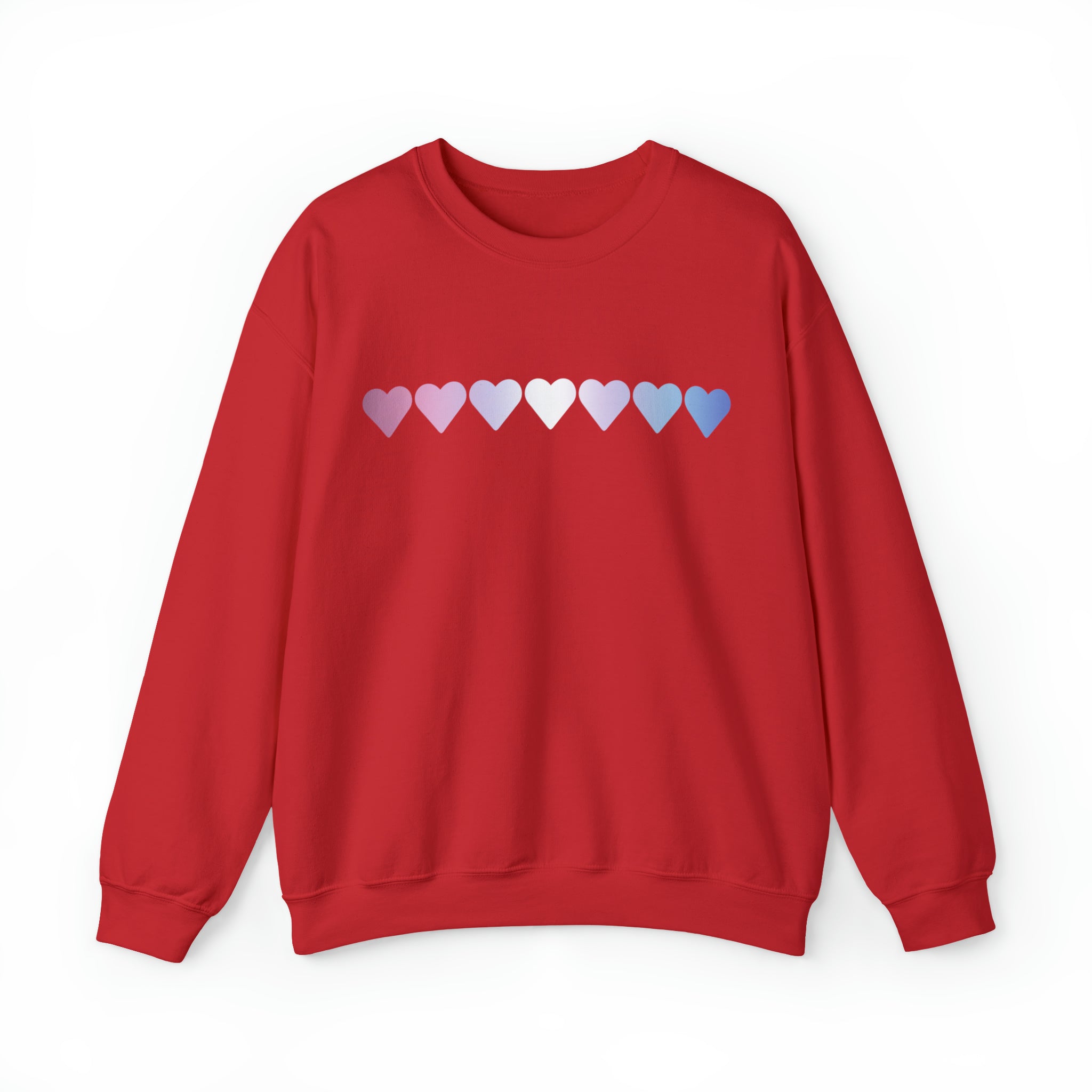 Bigender Flag Hearts Sweatshirt: Pride LGBTQ+ Gradient Design