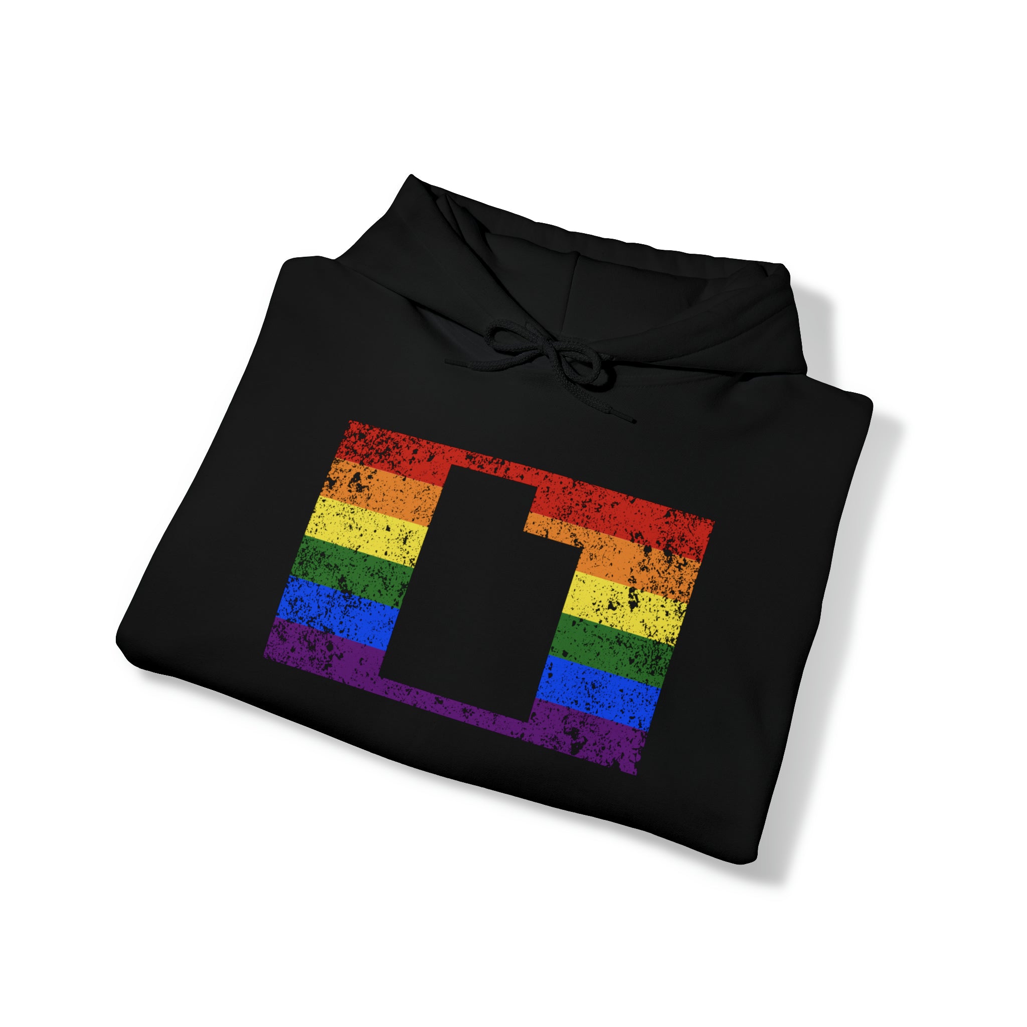Utah Pride Flag Hoodie: Rainbow LGBTQ+ State Silhouette Distressed Hooded Sweatshirt
