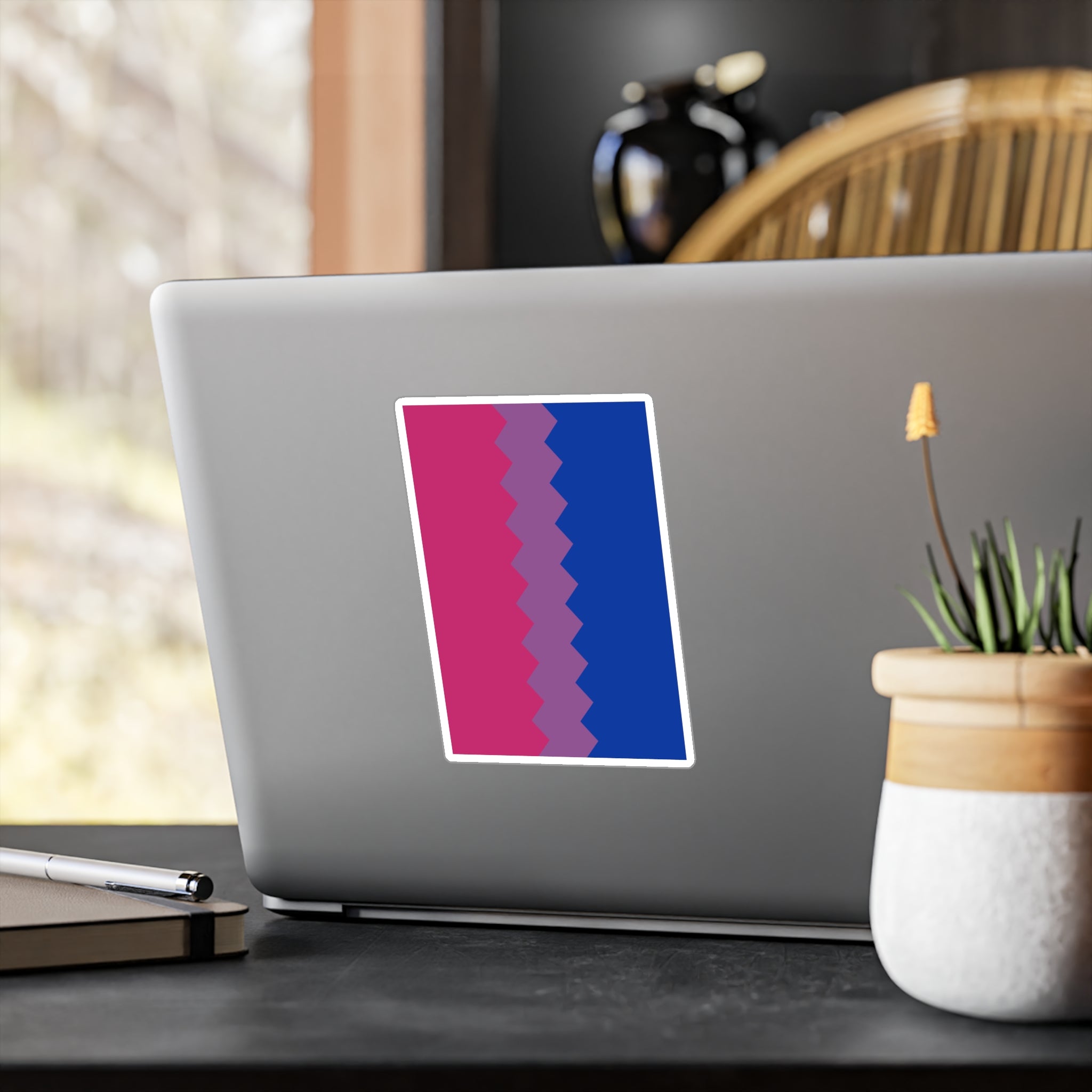 Bisexual Flag Wavey Decal: Sharp Pride Sticker