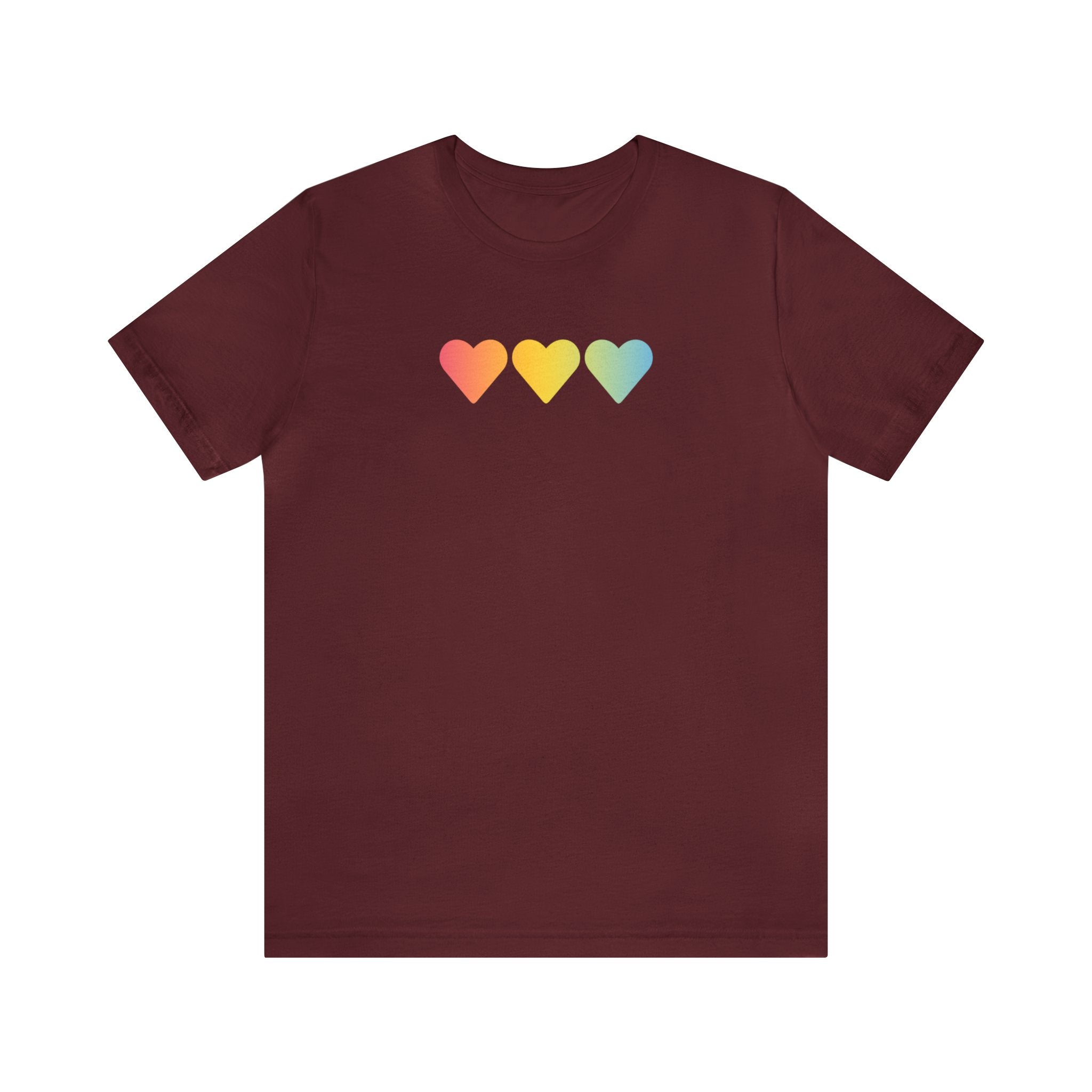 Pansexual Flag Hearts T-Shirt: Pride LGBTQ+ Gradient Design