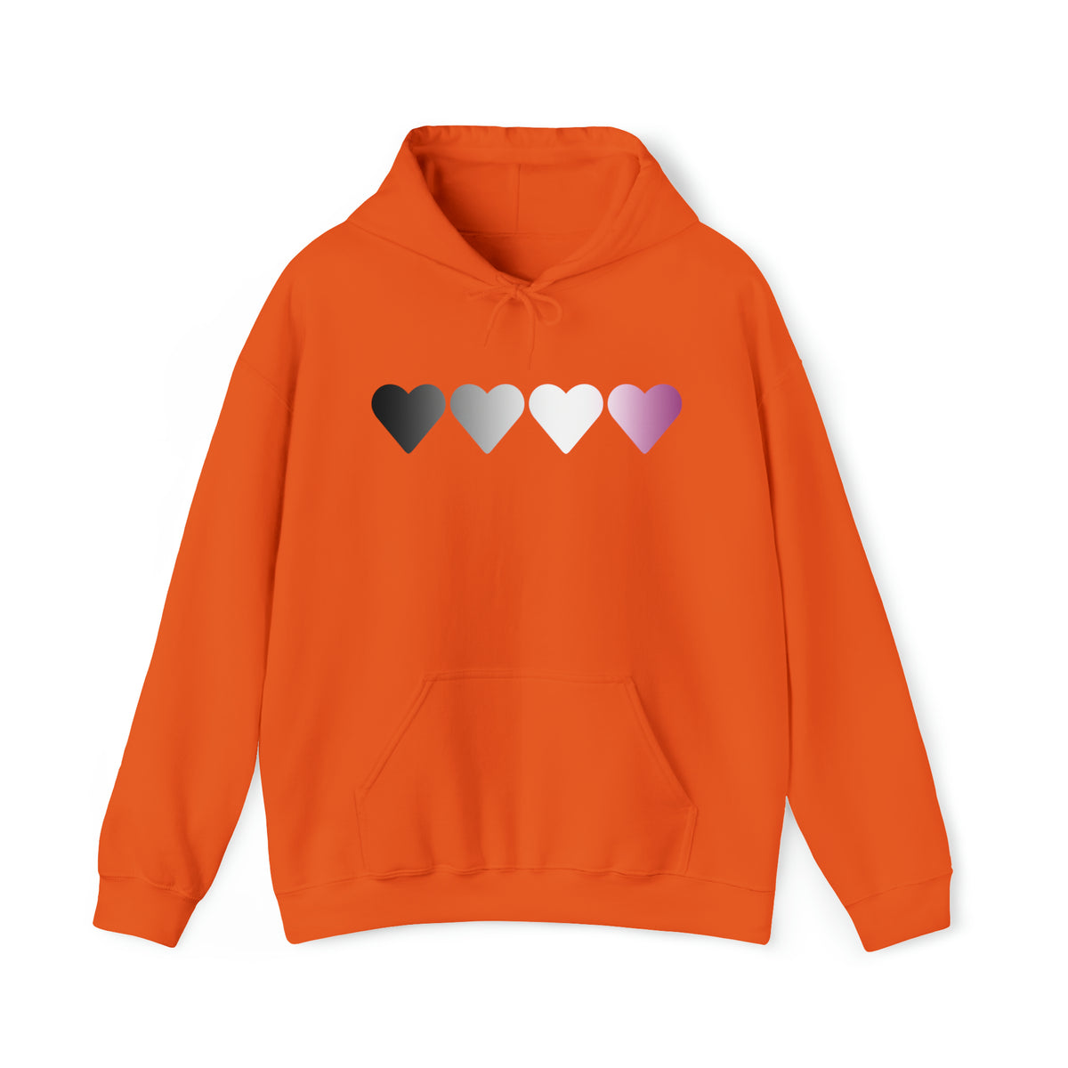 Asexual Flag Hearts Hoodie: Pride LGBTQ+ Gradient Design