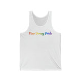 New Jersey Pride Tank Top: Flowing Cursive Design with LGBTQ+ Gradient