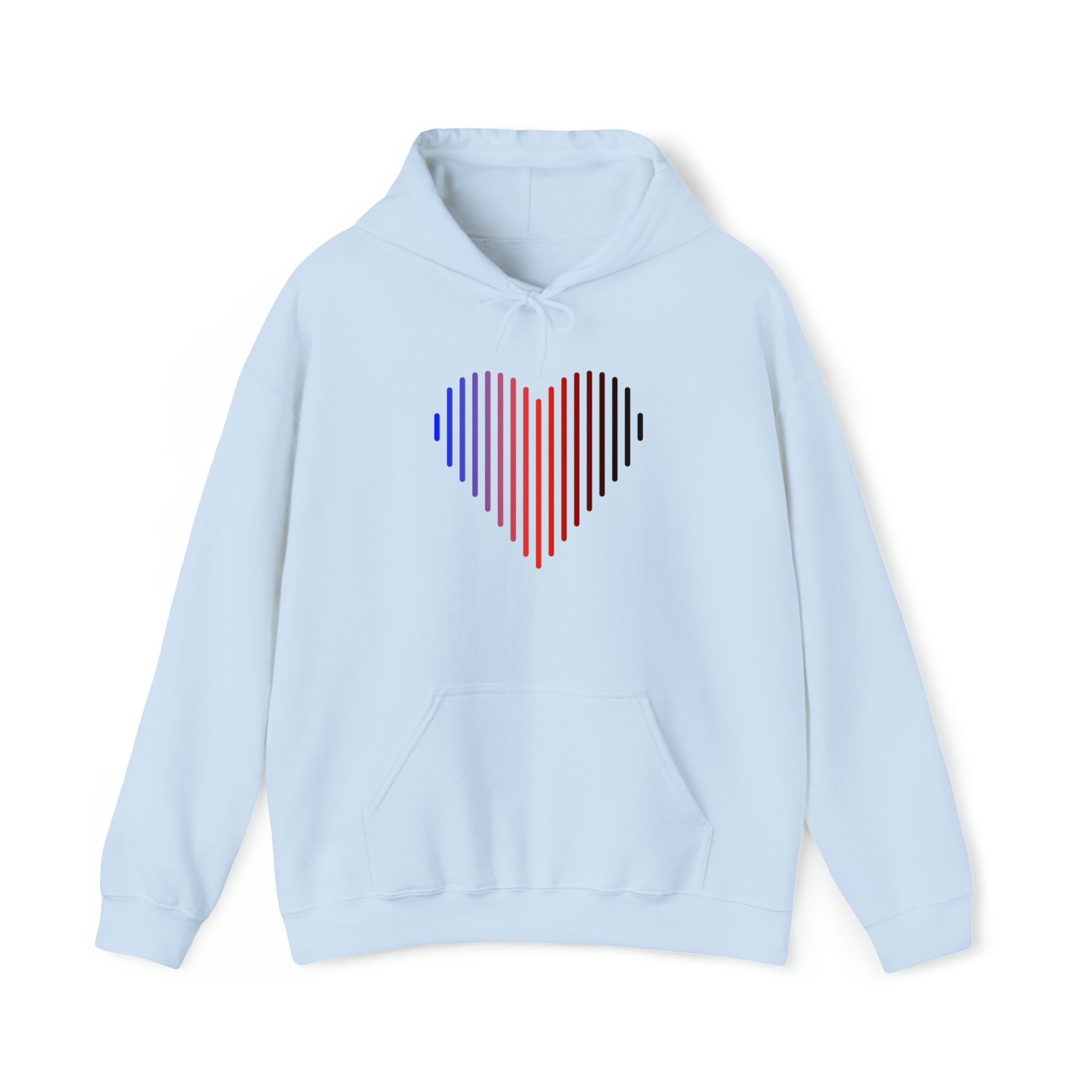 Polyamory Heart Lines Hoodie: Pride Gradient Sweater